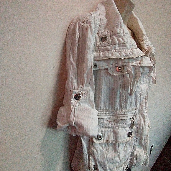 XL White Asymmetrical Zip-Up Jacket by Daytrip - Picture 8 of 15